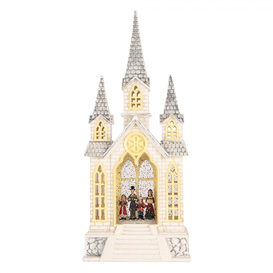 Kouzelný vánoční sbor v kostele – hrací skříňka s LED - 17*10*41 cm / 3*AA/ USB