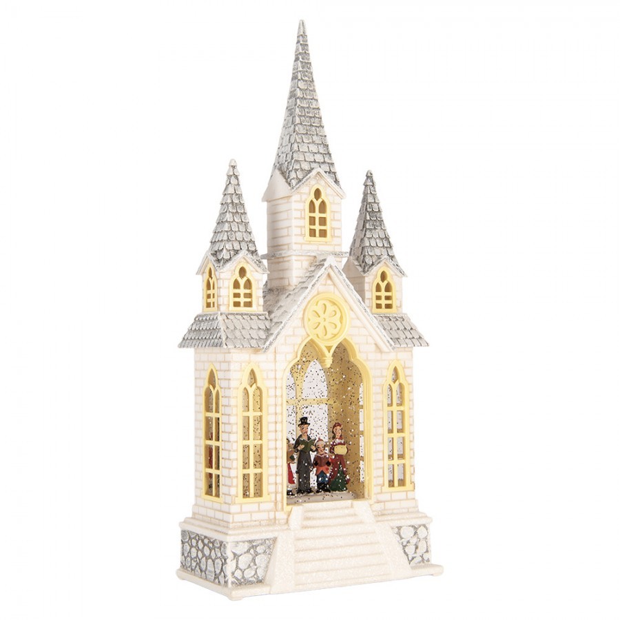 Kouzelný vánoční sbor v kostele – hrací skříňka s LED - 17*10*41 cm / 3*AA/ USB