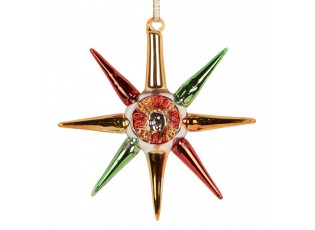 Christmas Ornament 11x3x11 Cm Gold Colored Glass - 11*3*11 cm