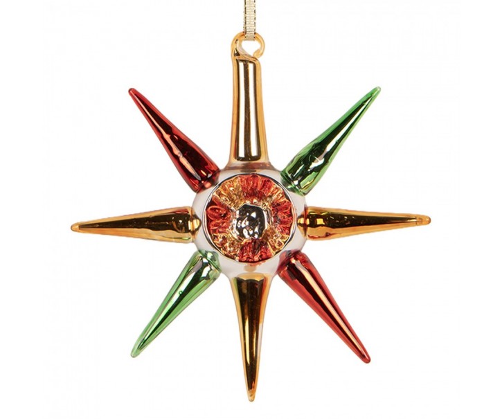 Christmas Ornament 11x3x11 Cm Gold Colored Glass - 11*3*11 cm Clayre & Eef