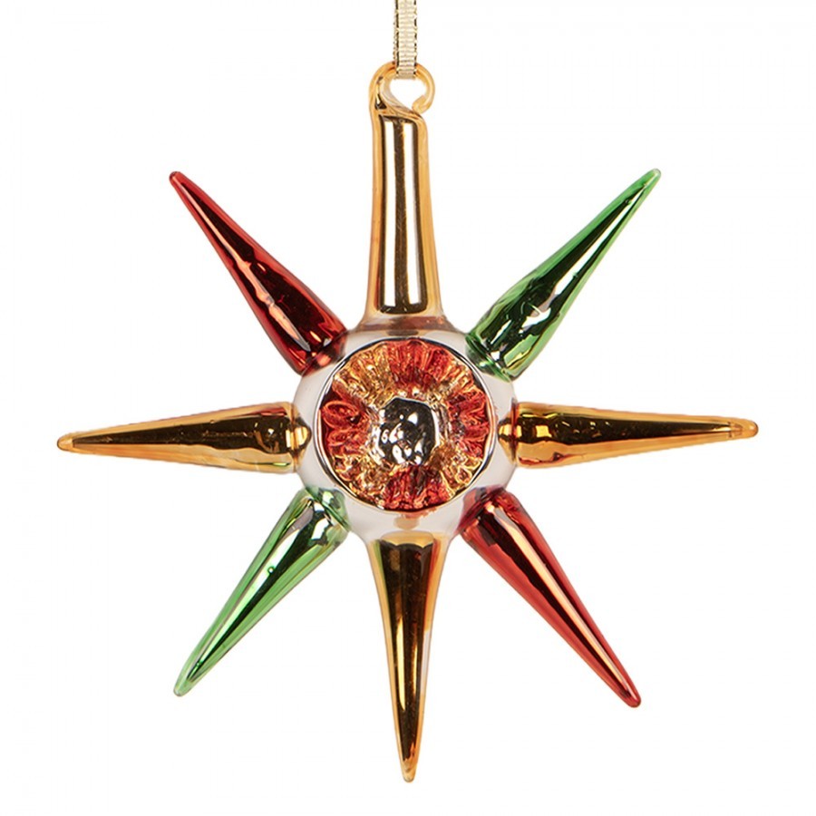 Christmas Ornament 11x3x11 Cm Gold Colored Glass - 11*3*11 cm