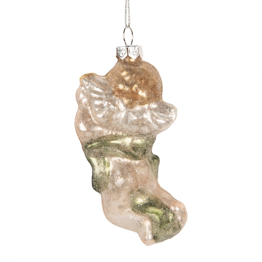 Christmas Ornament Angel 5x3x10 Cm Silver Colored Glass - 5*3*10 cm Clayre & Eef Christmas Ornament Angel 5x3x10 Cm Silver Colored Glass - 5*3*10 cm Clayre & Eef