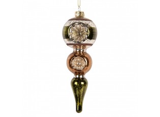 Christmas Bauble ? 6x17 Cm Green Glass - ? 6*17 cm