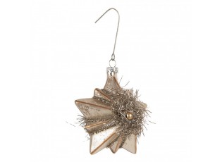 Christmas Ornament Star 10x8x9 Cm Silver Colored Glass - 10*8*9 cm