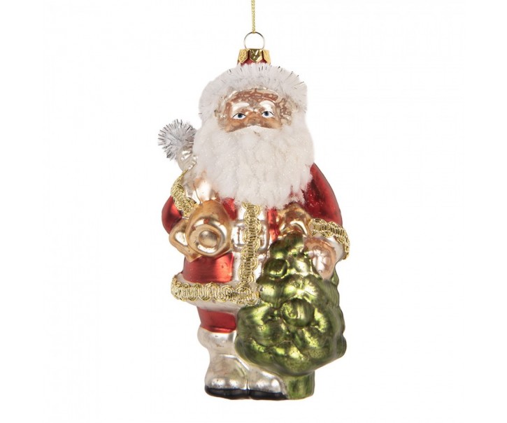 Christmas Ornament Santa Claus 8x7x14 Cm Gold Colored Glass - 8*7*14 cm Clayre & Eef