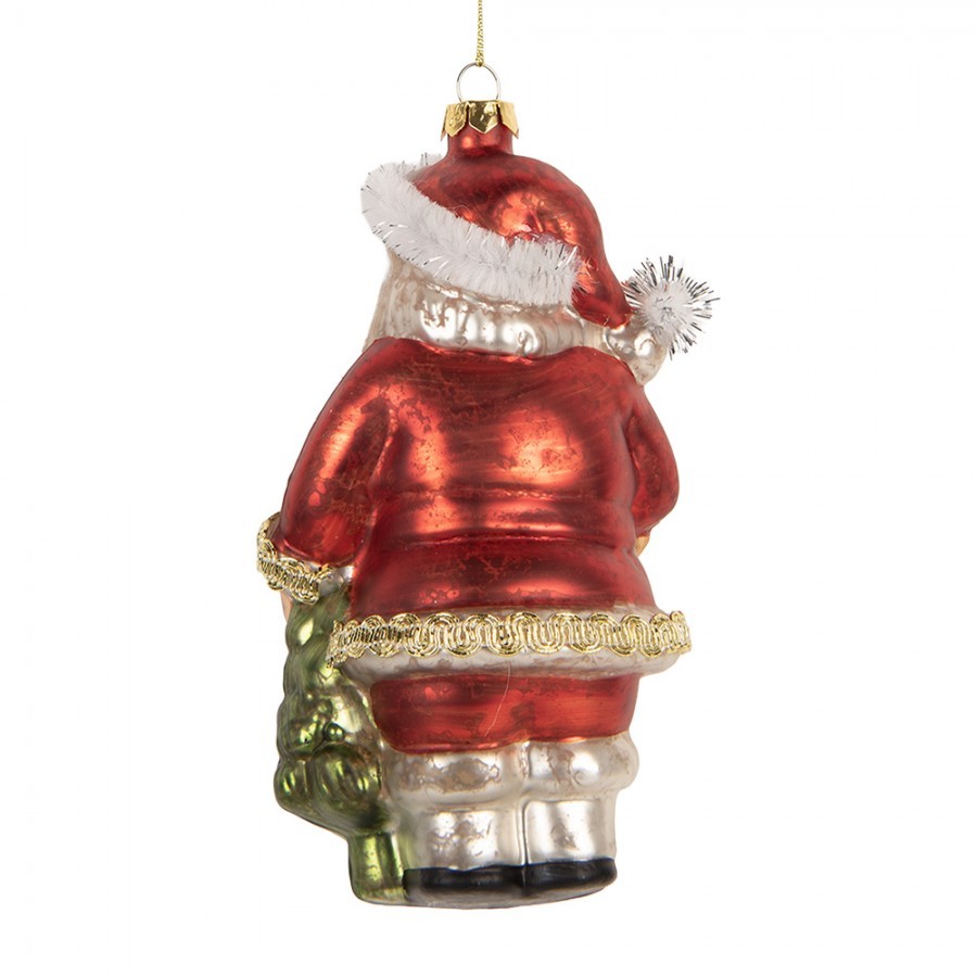 Christmas Ornament Santa Claus 8x7x14 Cm Gold Colored Glass - 8*7*14 cm
