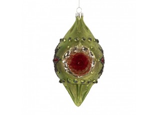Christmas Bauble 8x7x15 Cm Green Glass - 8*7*15 cm
