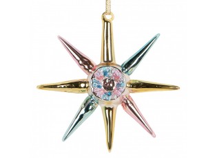 Christmas Ornament 11x3x11 Cm Gold Colored Glass - 11*3*11 cm
