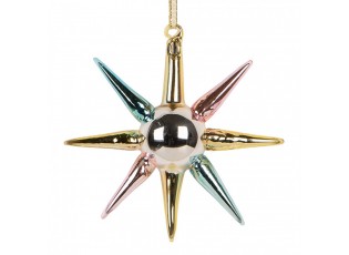 Christmas Ornament 11x3x11 Cm Gold Colored Glass - 11*3*11 cm