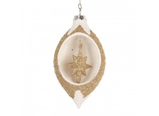 Christmas Bauble 7x6x12 Cm Gold Colored Glass - 7*6*12 cm