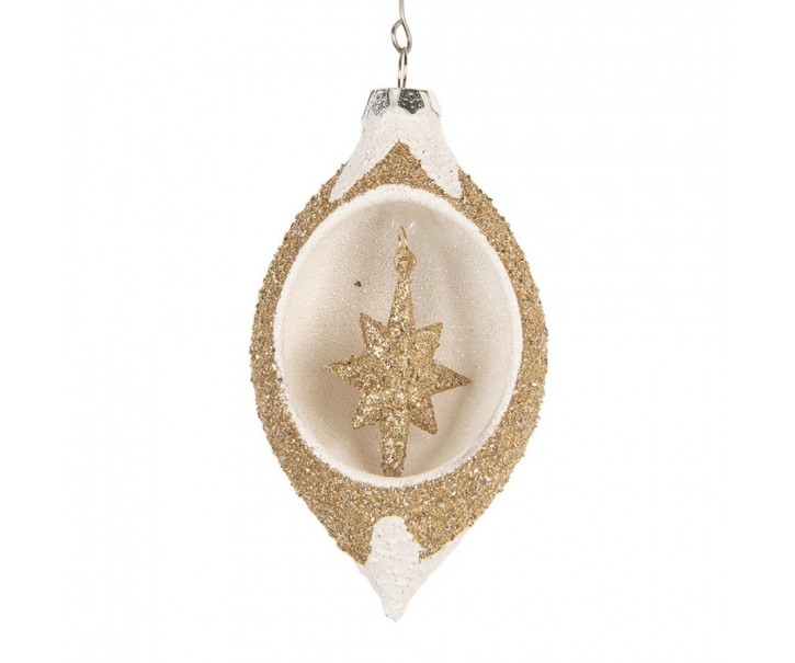 Christmas Bauble 7x6x12 Cm Gold Colored Glass - 7*6*12 cm Clayre & Eef