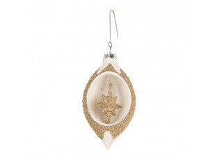 Christmas Bauble 7x6x12 Cm Gold Colored Glass - 7*6*12 cm