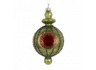 Christmas Bauble 7x6x13 Cm Green Glass - 7*6*13 cm