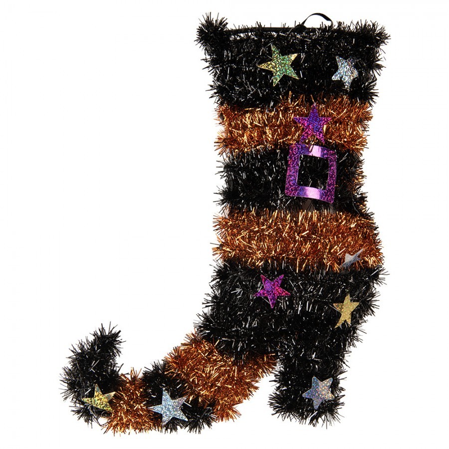 Christmas Decoration Boots 28x5x38 Cm Black Plastic - 28*5*38 cm