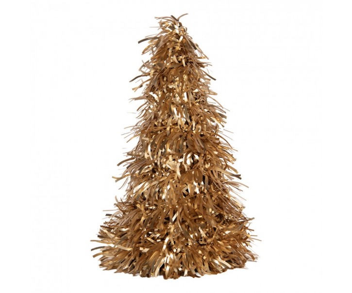 Christmas Decoration Christmas Tree ? 12x27 Cm Gold Colored Plastic - ? 12*27 cm Clayre & Eef