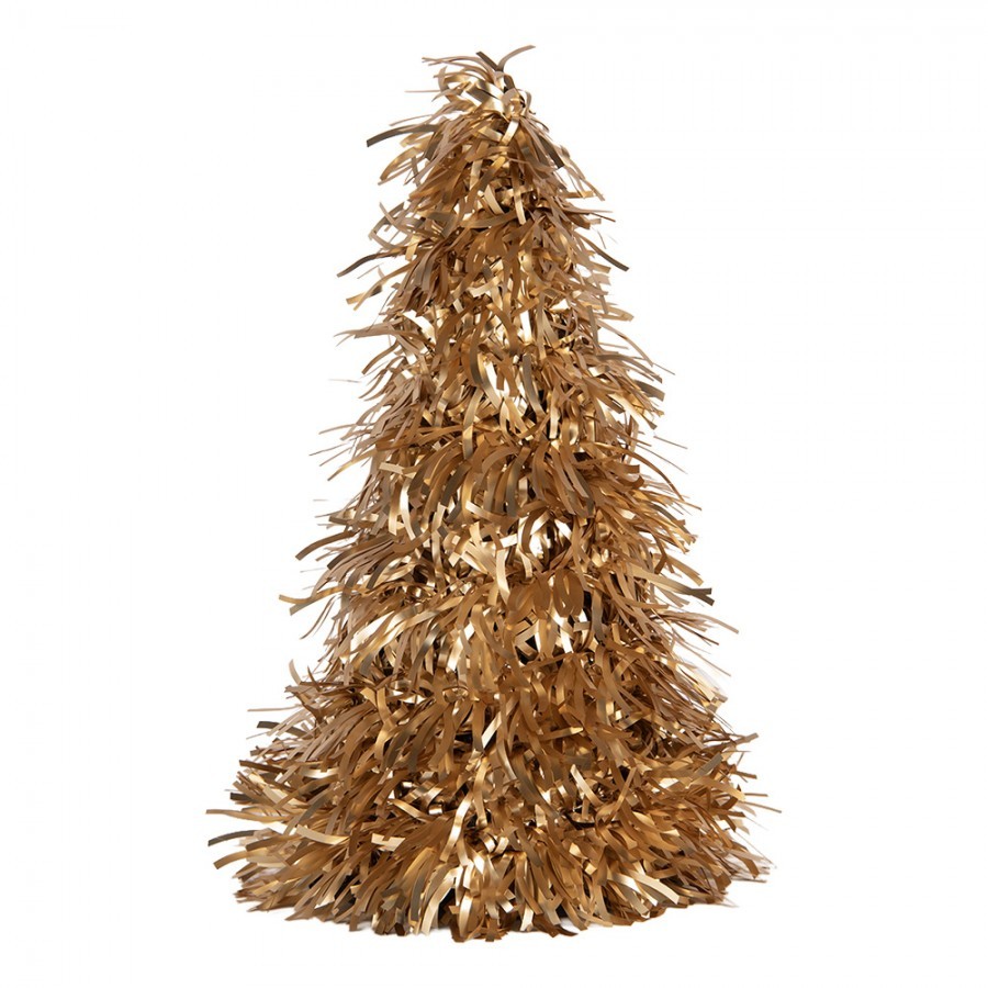 Christmas Decoration Christmas Tree ? 12x27 Cm Gold Colored Plastic - ? 12*27 cm