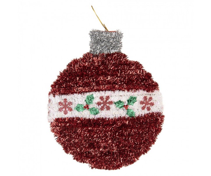 Christmas Decoration 22x2x26 Cm Red Plastic - 22*2*26 cm Clayre & Eef