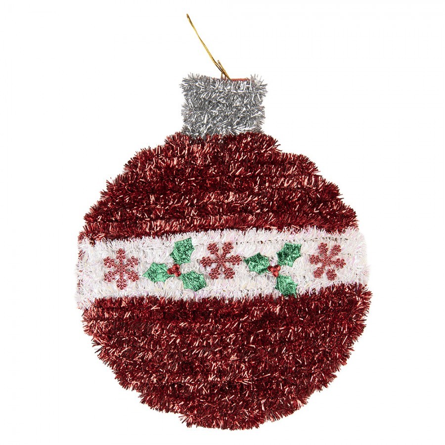 Christmas Decoration 22x2x26 Cm Red Plastic - 22*2*26 cm
