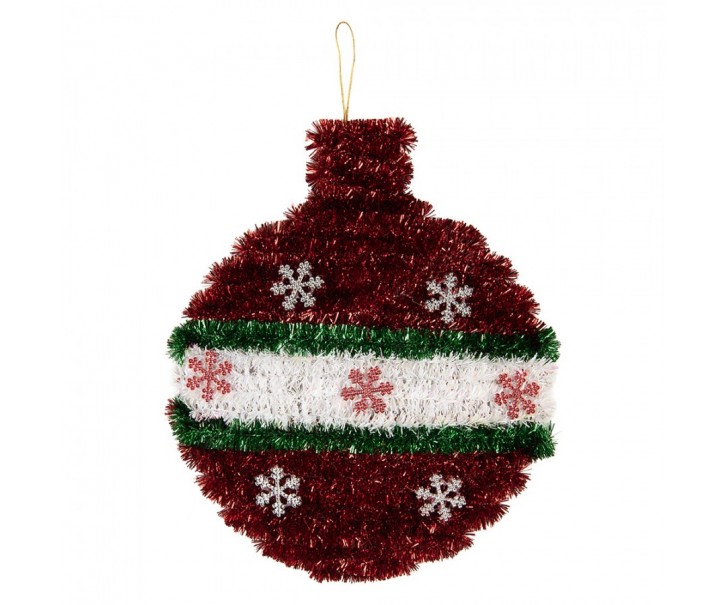 Christmas Decoration Christmas Bauble 22x2x26 Cm Red Plastic - 22*2*26 cm Clayre & Eef