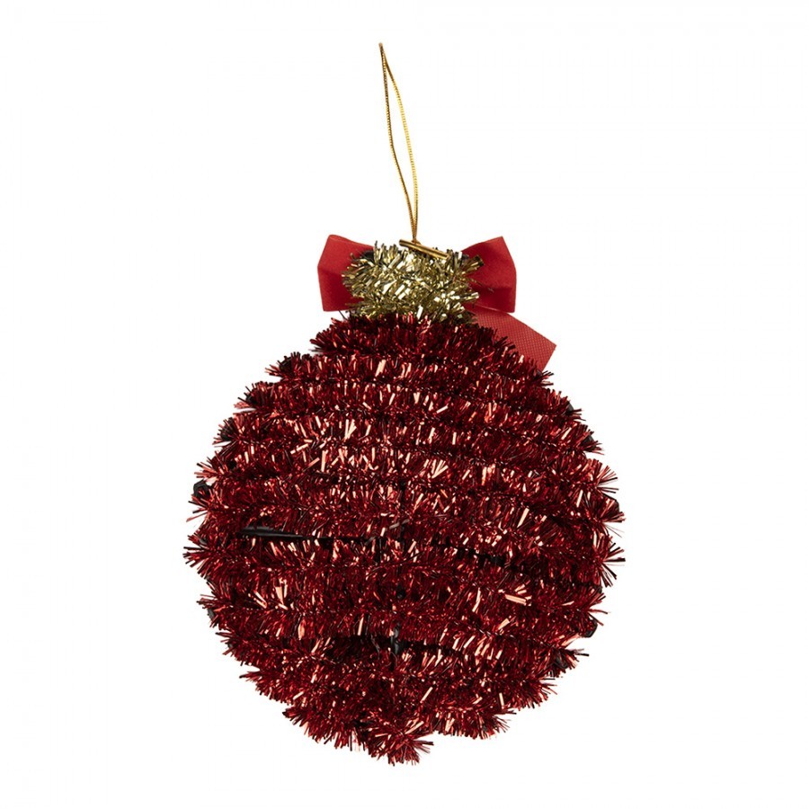 Christmas Ornament Christmas Bauble 12x4x14 Cm Red Plastic - 12*4*14 cm Clayre & Eef Christmas Ornament Christmas Bauble 12x4x14 Cm Red Plastic - 12*4*14 cm Clayre & Eef