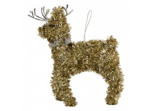 Christmas Ornament Deer 17x5x13 Cm Gold Colored Plastic - 17*5*13 cm