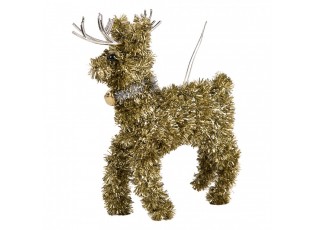 Christmas Ornament Deer 17x5x13 Cm Gold Colored Plastic - 17*5*13 cm
