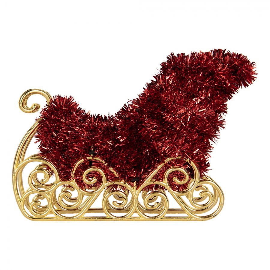 Christmas Decoration Sled 11x5x14 Cm Red Plastic - 11*5*14 cm