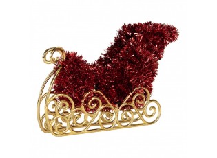 Christmas Decoration Sled 11x5x14 Cm Red Plastic - 11*5*14 cm
