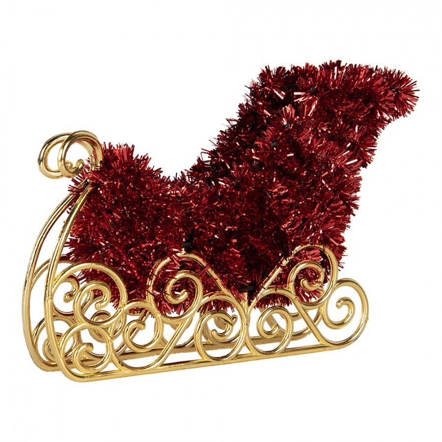 Christmas Decoration Sled 11x5x14 Cm Red Plastic - 11*5*14 cm