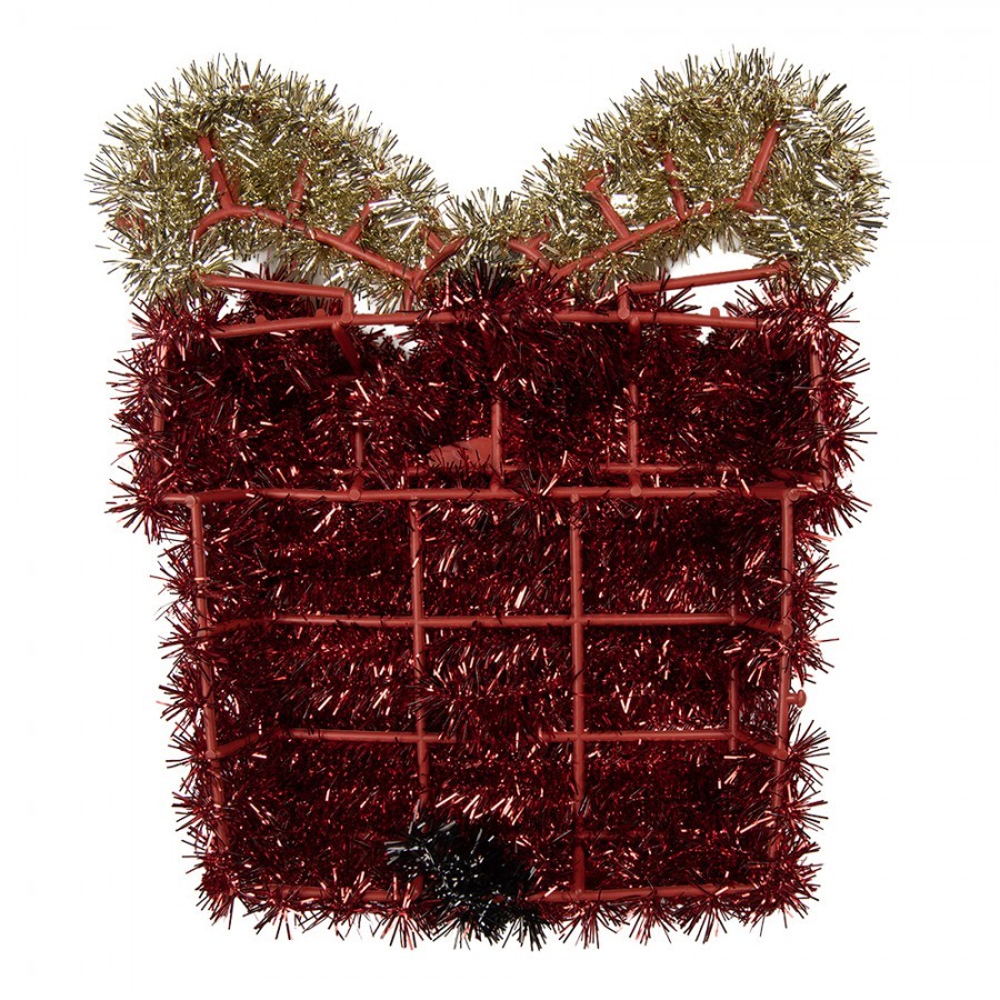 Christmas Ornament Gift 26x5x30 Cm Red Plastic - 26*5*30 cm Clayre & Eef Christmas Ornament Gift 26x5x30 Cm Red Plastic - 26*5*30 cm Clayre & Eef