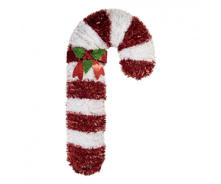 Christmas Decoration Candy Cane 32x5x62 Cm Red Plastic - 32*5*62 cm Clayre & Eef