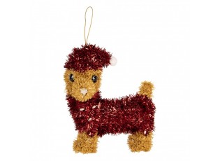 Christmas Ornament Dog 13x7x15 Cm Brown Plastic - 13*7*15 cm