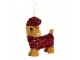 Christmas Ornament Dog 13x7x15 Cm Brown Plastic - 13*7*15 cm Clayre & Eef
