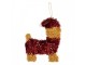 Christmas Ornament Dog 13x7x15 Cm Brown Plastic - 13*7*15 cm Clayre & Eef