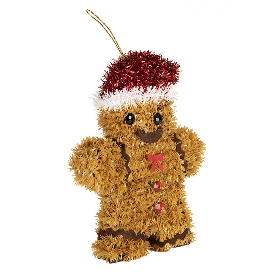 Christmas Ornament Gingerbread Man 12x3x16 Cm Brown Plastic - 12*3*16 cm Clayre & Eef Christmas Ornament Gingerbread Man 12x3x16 Cm Brown Plastic - 12*3*16 cm Clayre & Eef