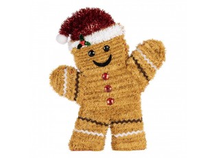 Christmas Decoration Gingerbread Man 25x4x30 Cm Brown Plastic - 25*4*30 cm