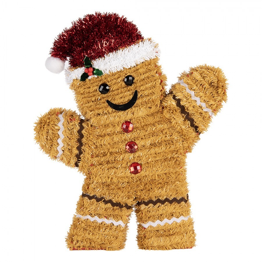 Christmas Decoration Gingerbread Man 25x4x30 Cm Brown Plastic - 25*4*30 cm