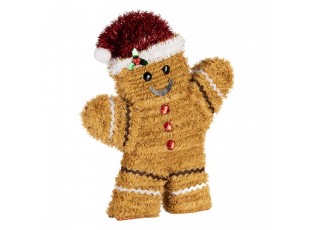 Christmas Decoration Gingerbread Man 25x4x30 Cm Brown Plastic - 25*4*30 cm