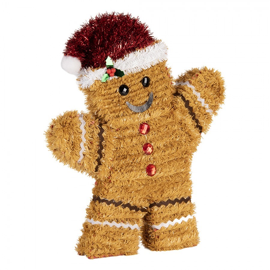 Christmas Decoration Gingerbread Man 25x4x30 Cm Brown Plastic - 25*4*30 cm