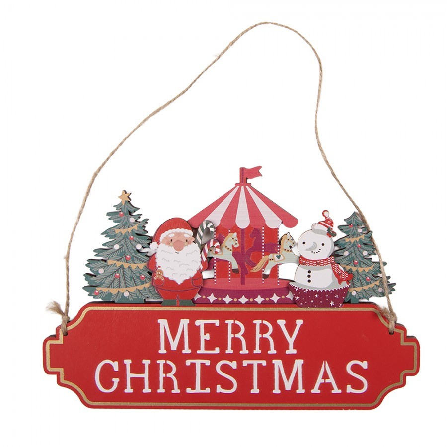 Christmas Ornament 21x1x14 Cm Red Wood - 21*1*14 cm