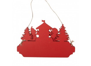 Christmas Ornament 21x1x14 Cm Red Wood - 21*1*14 cm