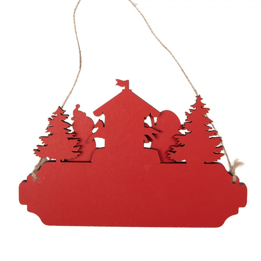 Christmas Ornament 21x1x14 Cm Red Wood - 21*1*14 cm Clayre & Eef Christmas Ornament 21x1x14 Cm Red Wood - 21*1*14 cm Clayre & Eef