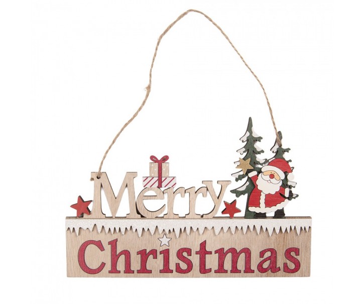 Christmas Ornament 22x1x14 Cm Beige Wood - 22*1*14 cm Clayre & Eef