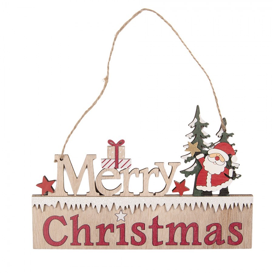 Christmas Ornament 22x1x14 Cm Beige Wood - 22*1*14 cm