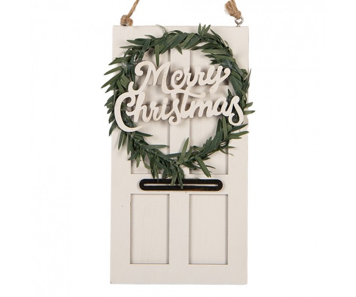 Christmas Ornament 8x1x15 Cm White Wood - 8*1*15 cm Clayre & Eef