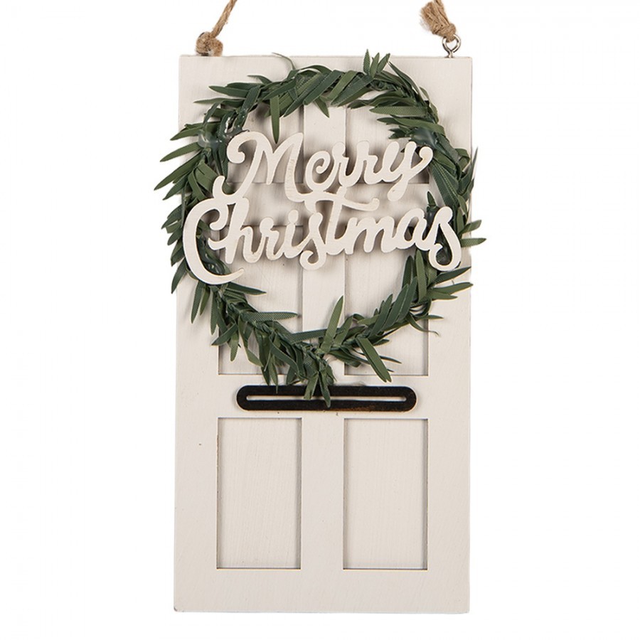 Christmas Ornament 8x1x15 Cm White Wood - 8*1*15 cm