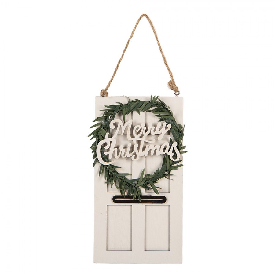 Christmas Ornament 8x1x15 Cm White Wood - 8*1*15 cm Clayre & Eef Christmas Ornament 8x1x15 Cm White Wood - 8*1*15 cm Clayre & Eef