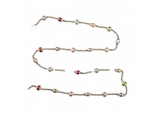 Decoration Christmas Garland ? 2x180 Cm Silver Colored Glass - ? 2*180 cm