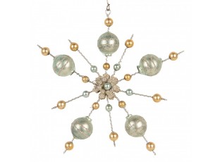 Christmas Ornament 17x3x17 Cm Gold Colored Glass - 17*3*17 cm