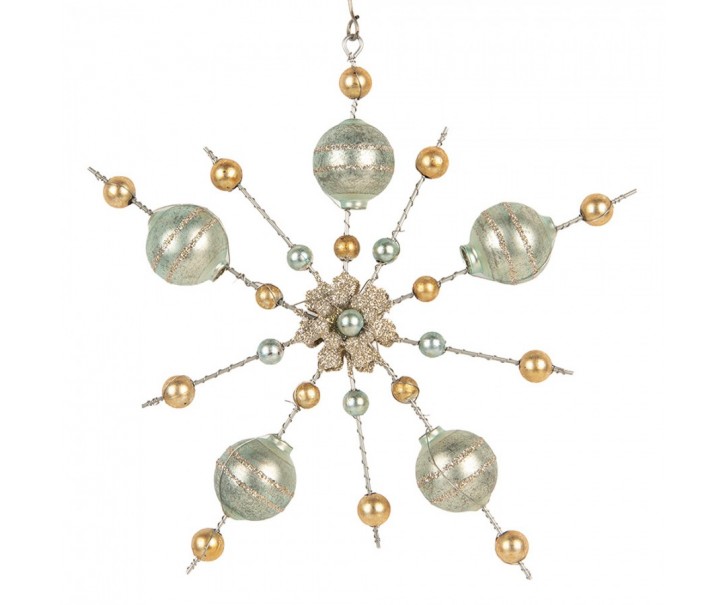 Christmas Ornament 17x3x17 Cm Gold Colored Glass - 17*3*17 cm Clayre & Eef
